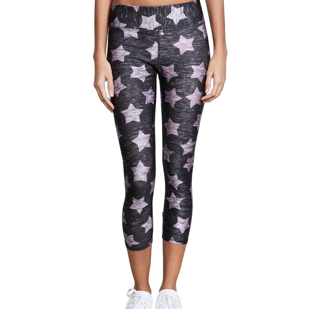 TEREZ Heathered Pink Stars Leggings